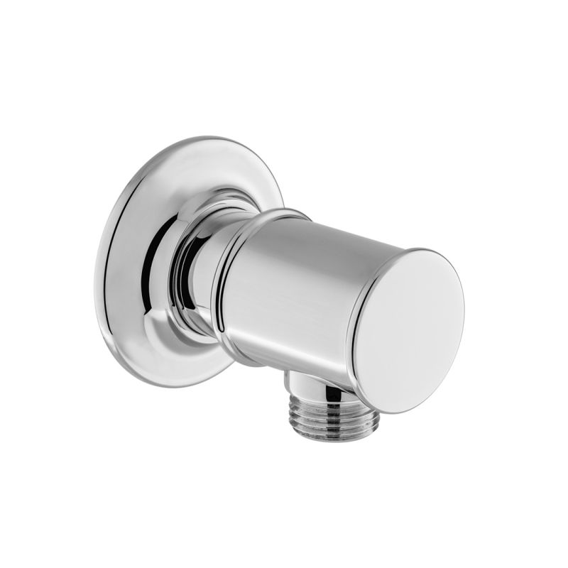 Booth & Co. Axbridge wall outlet, finished in chrome.