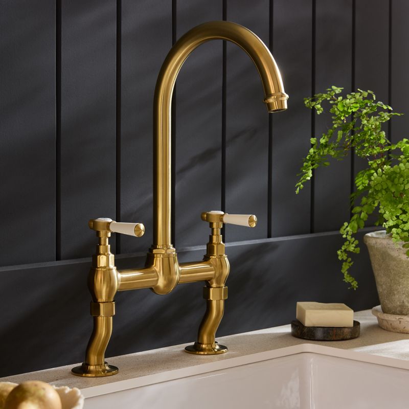 Axbridge Bridge Kitchen Mixer, Lever Handles