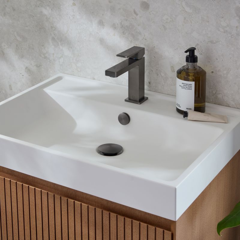 Groove Mineral Cast Inset Vanity Basin, 600mm