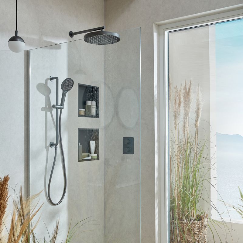 Safari Leverless Slim Slide Rail with Integrated Outlet and Hose