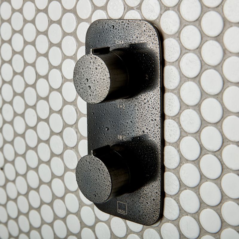 Tablet Altitude Vertical Concealed Thermostatic Shower Valve with All-Flow Function, 2 Outlet 2 Handle