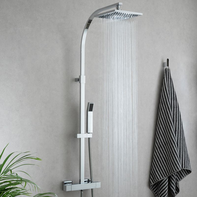 Adjustable Thermostatic Shower Column 200mm Shower Head and Single Function Handset
