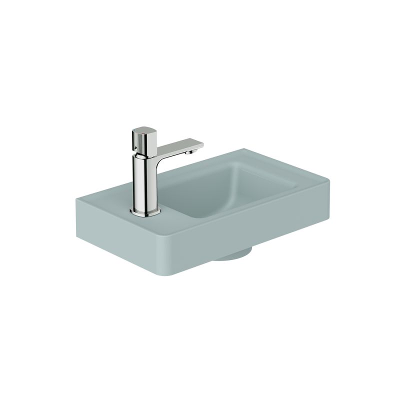Cameo Mineral Cast Cloakroom Basin, Left Tap Hole, 400mm