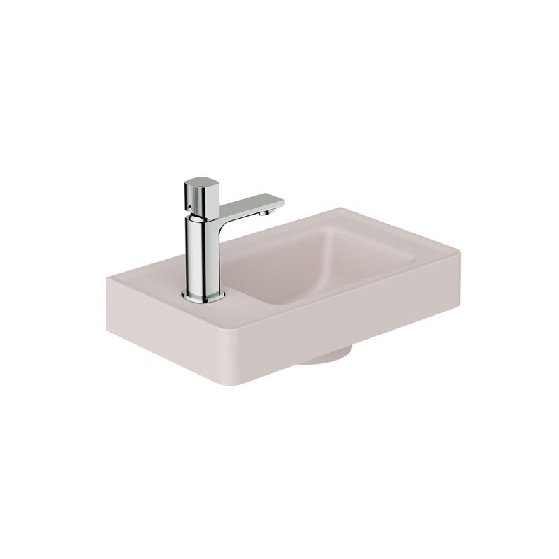 Cameo Mineral Cast Cloakroom Basin, Left Tap Hole, 400mm