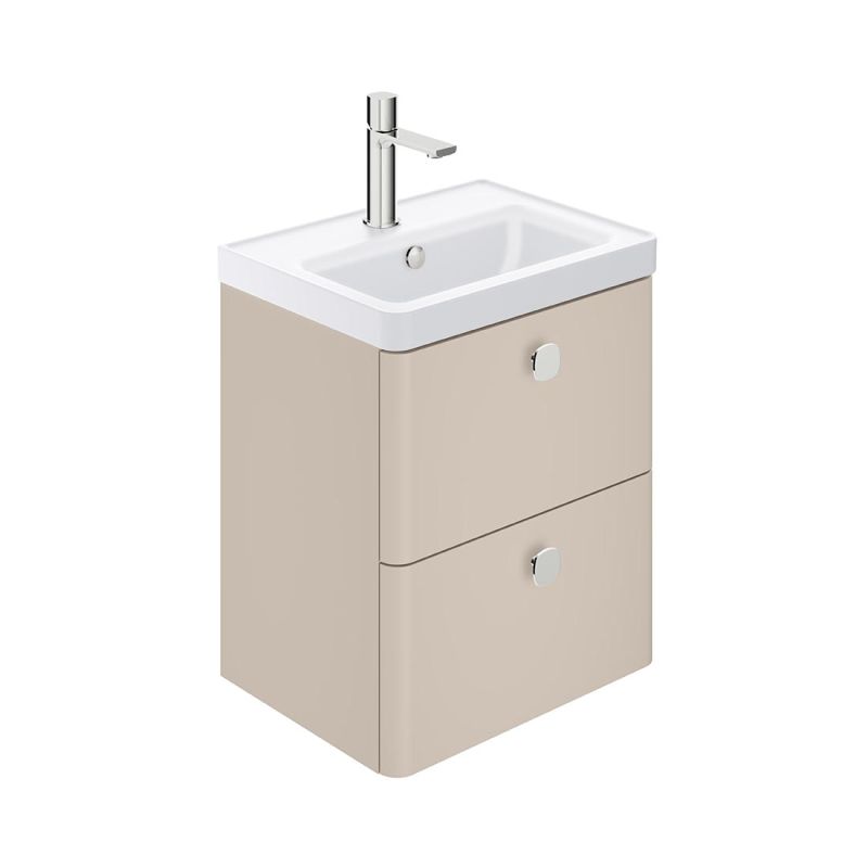 Cameo by VADO 500mm wall hung bathroom vanity unit with 2 drawers, finished in stone grey.