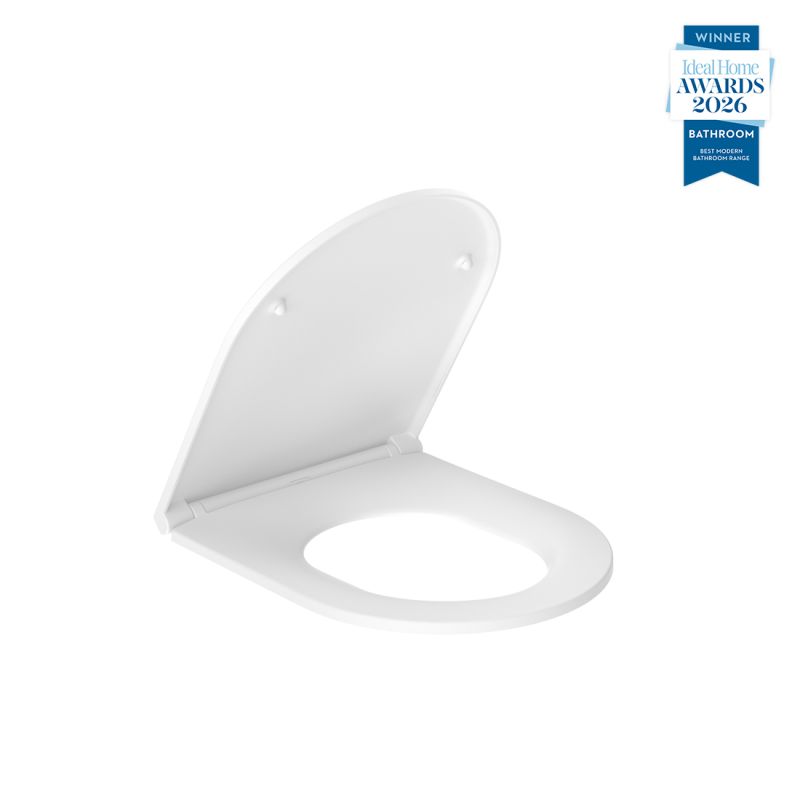 Slimline Round Toilet Seat For Arctic White Wall Hung and Back To Wall WC's