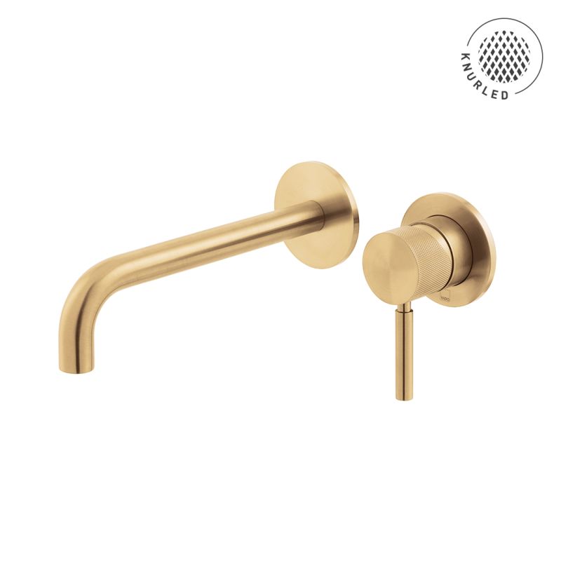 Origins Knurled Wall Mounted Basin Mixer 180mm Spout