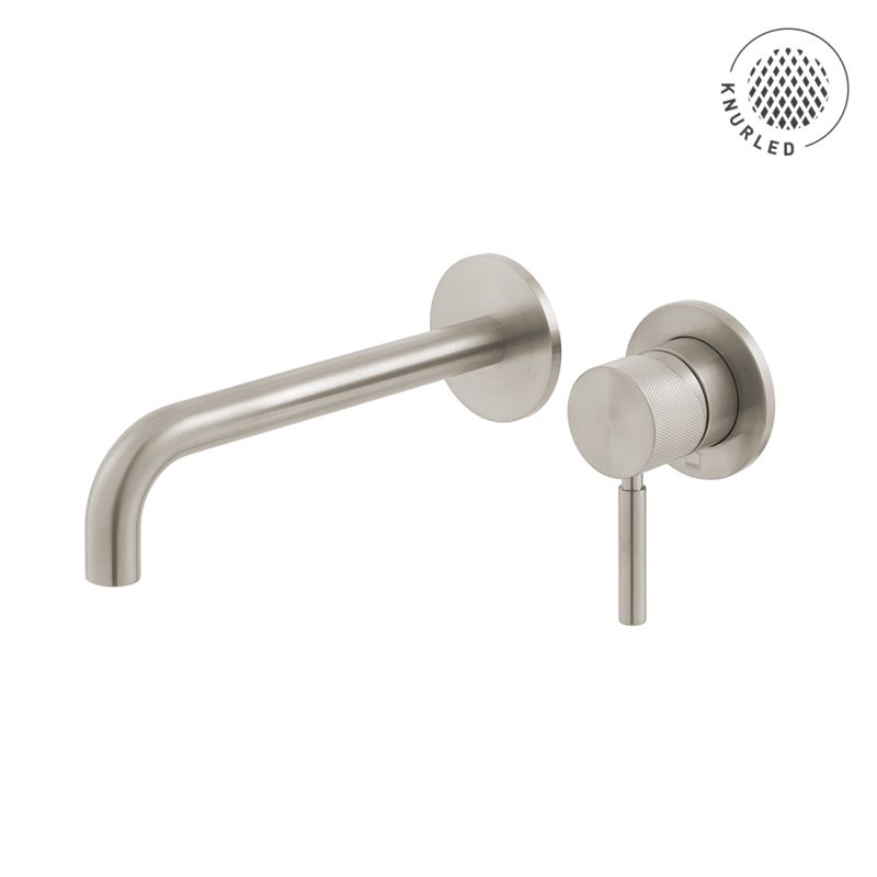 Origins Knurled Wall Mounted Basin Mixer 180mm Spout