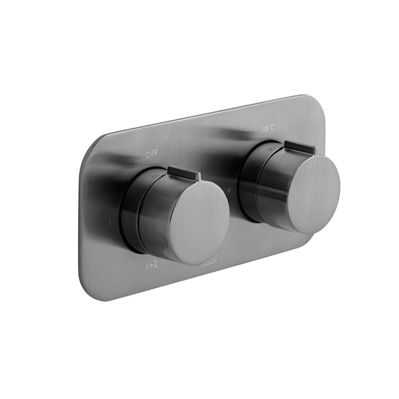 Tablet Altitude Horizontal Concealed Thermostatic Shower Valve with All-Flow Function, 2 Outlet 2 Handle