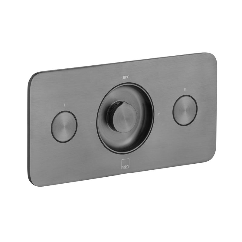 Zone Horizontal Concealed Thermostatic Shower Valve, 2 Button 2 Outlet 