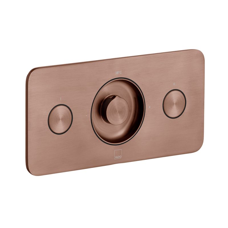 Zone Horizontal Concealed Thermostatic Shower Valve, 2 Button 2 Outlet 