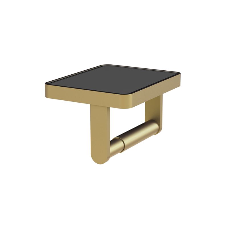 Toilet Roll Holder with Black Glass