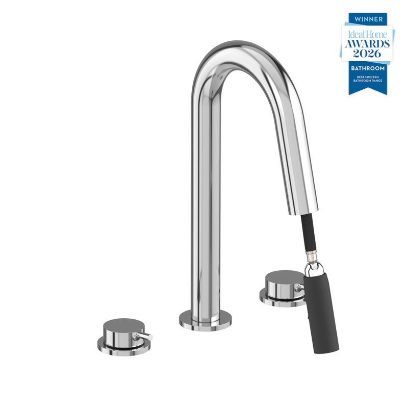Safari Lever Deck Mounted Basin Mixer with Pull Out Spout