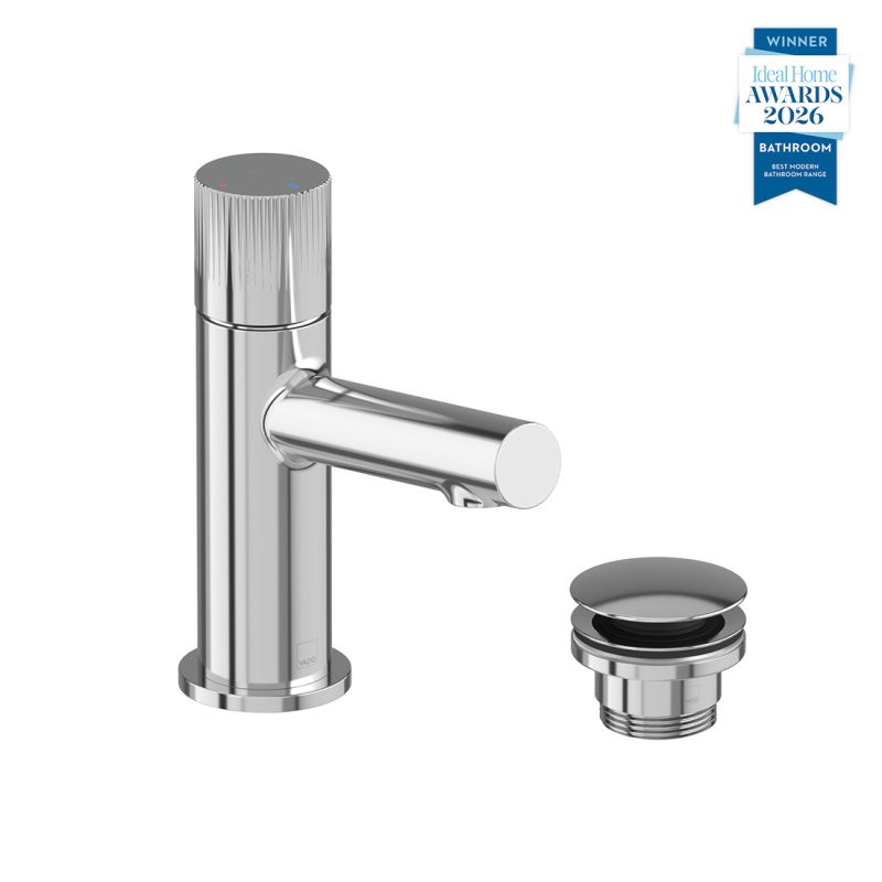 Safari Leverless Mini Mono Basin Mixer Tap for Low Pressure System and Universal Basin Waste