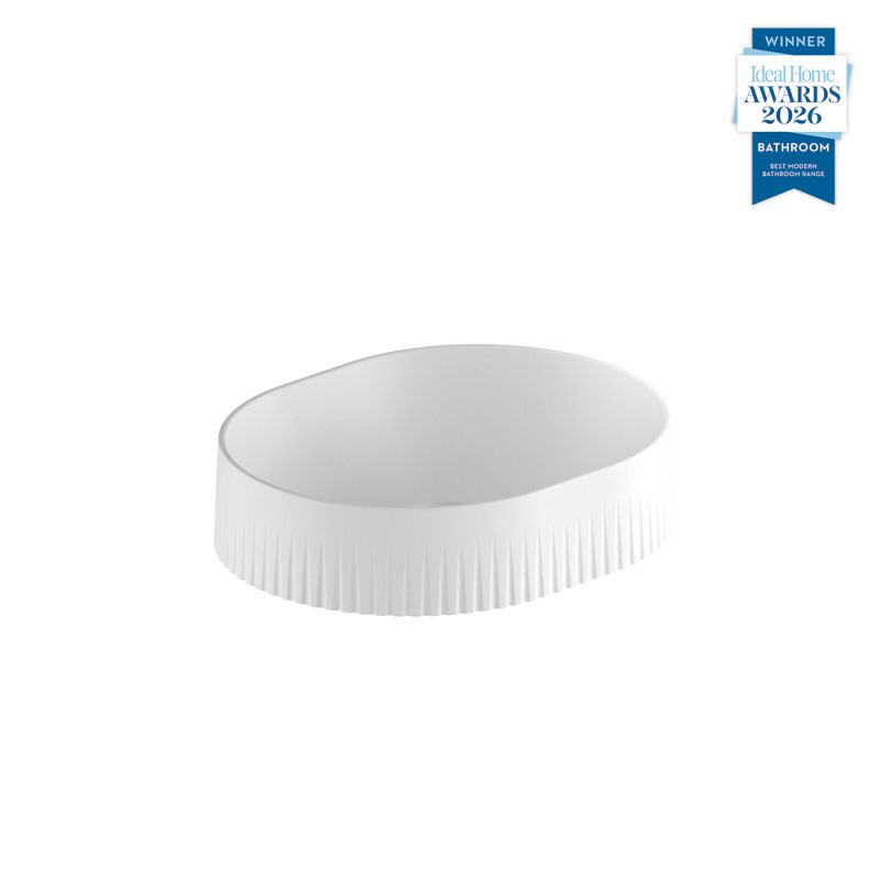 Safari Fluted Oval Mineral Cast Countertop Basin