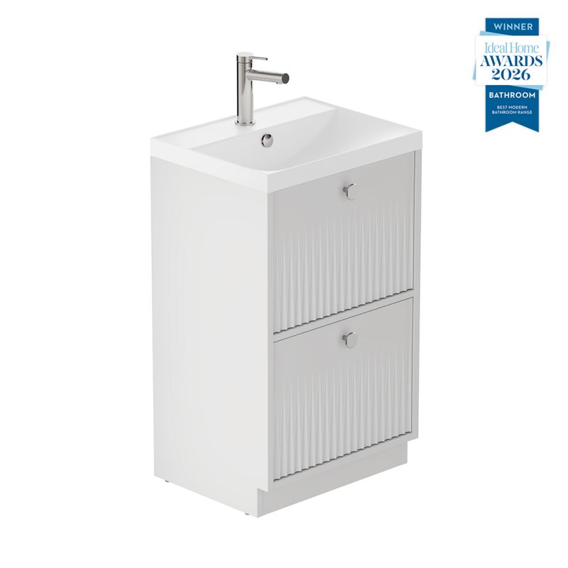 Safari Fluted Floor Mounted Vanity, 500mm