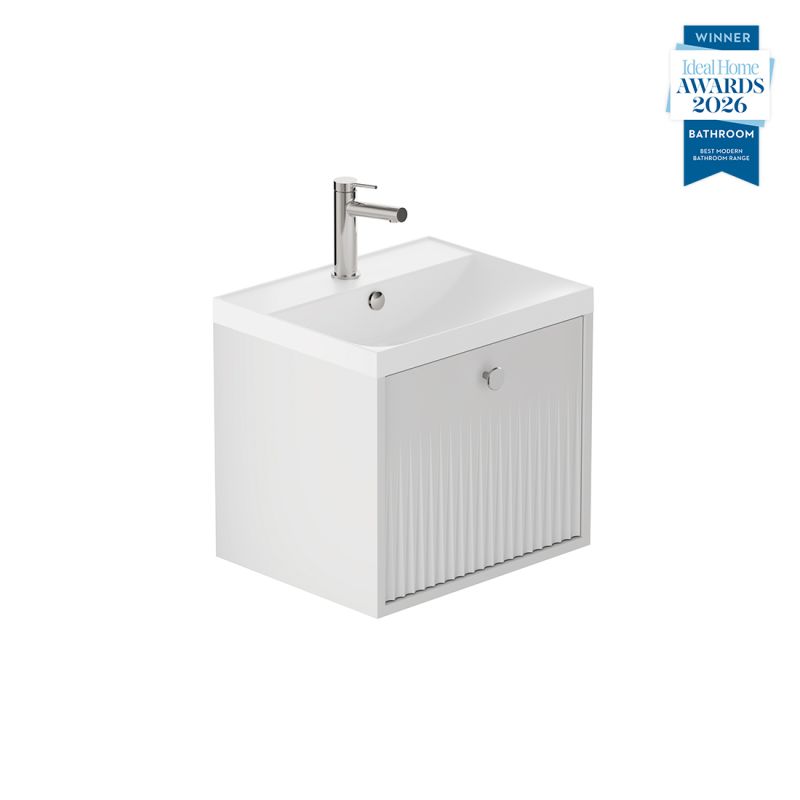 Safari Fluted Wall-Hung Vanity Unit, 500mm