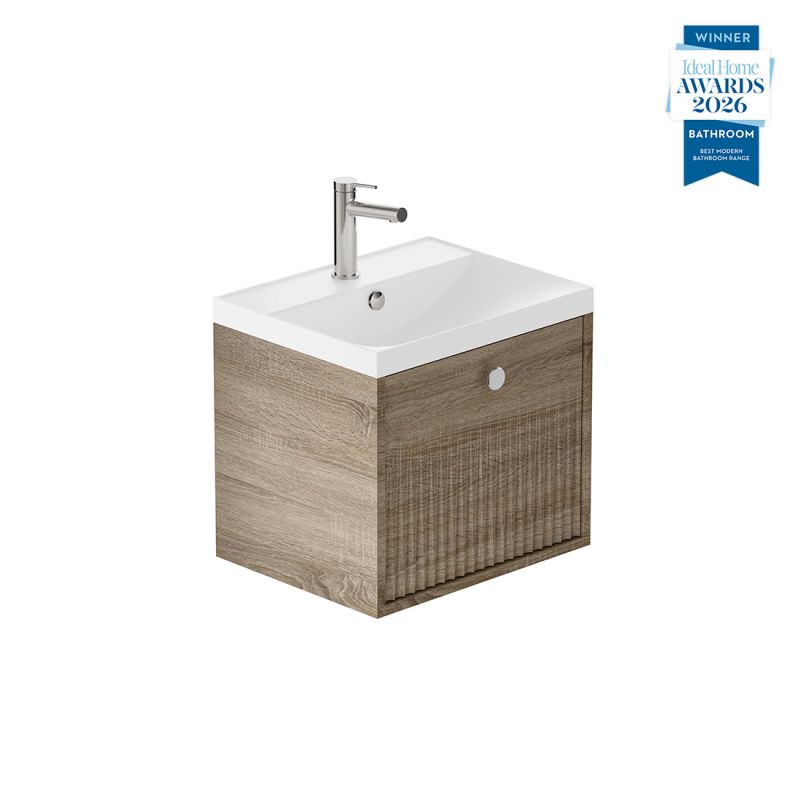 Safari Fluted Wall-Hung Vanity Unit, 500mm
