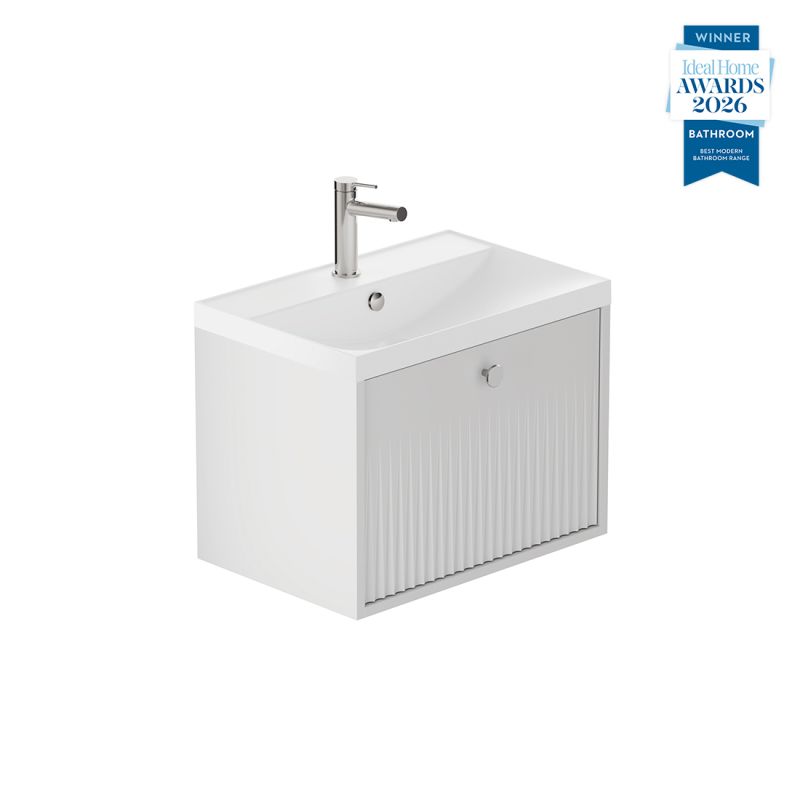 Safari Fluted Wall-Hung Vanity Unit, 600mm 