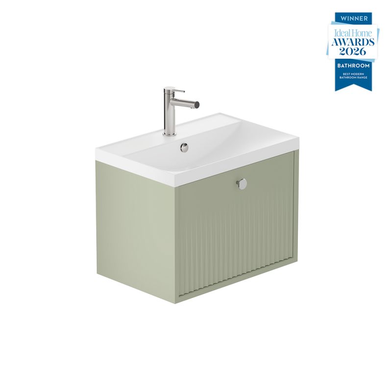 Safari Fluted Wall-Hung Vanity Unit, 600mm 