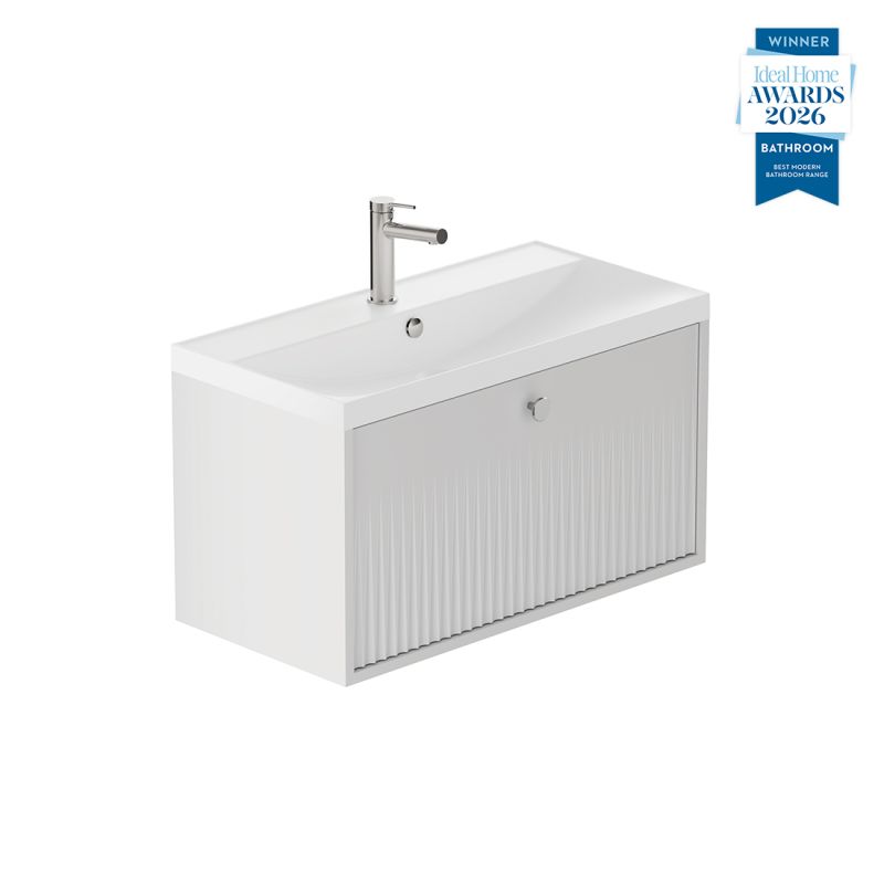 Safari Fluted Wall-Hung Vanity Unit, 800mm