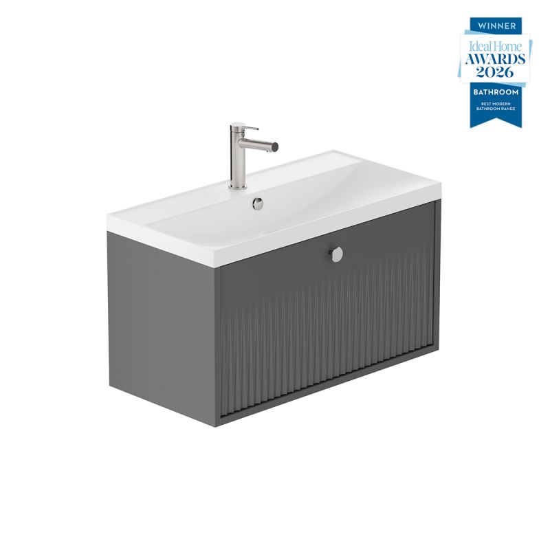 Safari Fluted Wall-Hung Vanity Unit, 800mm