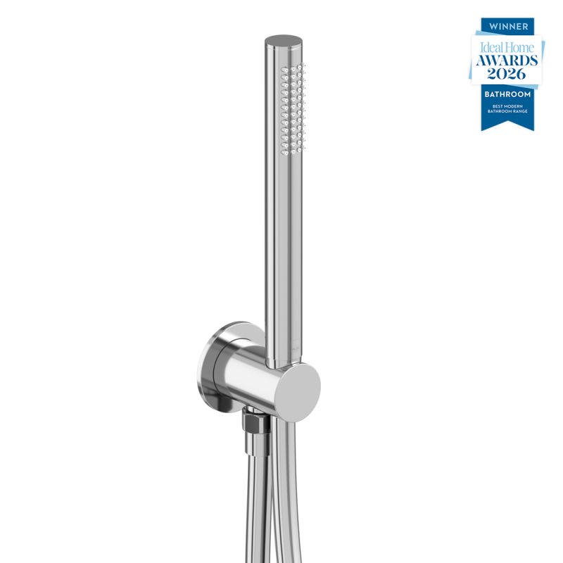 Safari Single Function Mini Shower Kit with Integrated Outlet + Optional Wall Shroud