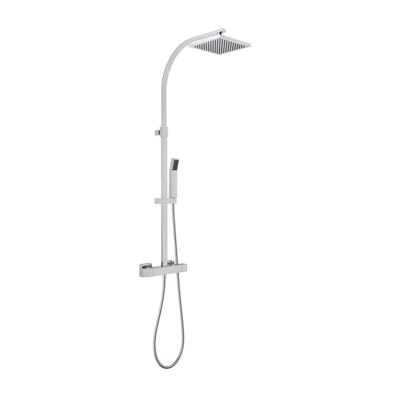 Adjustable Thermostatic Shower Column 200mm Shower Head and Single Function Handset