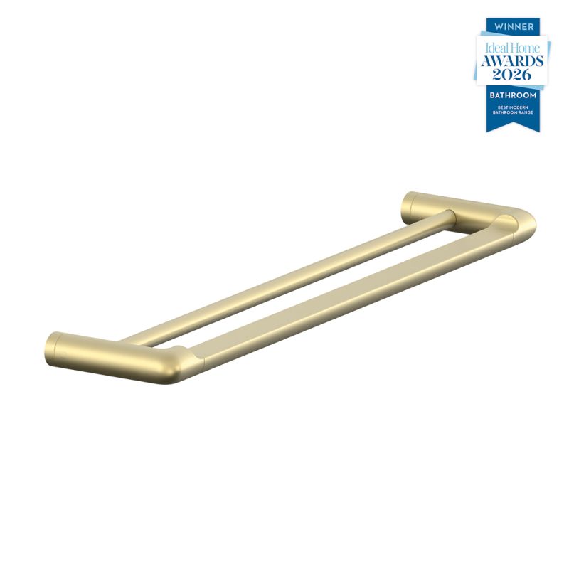 Zoo Brass Double Towel Rail, 600mm