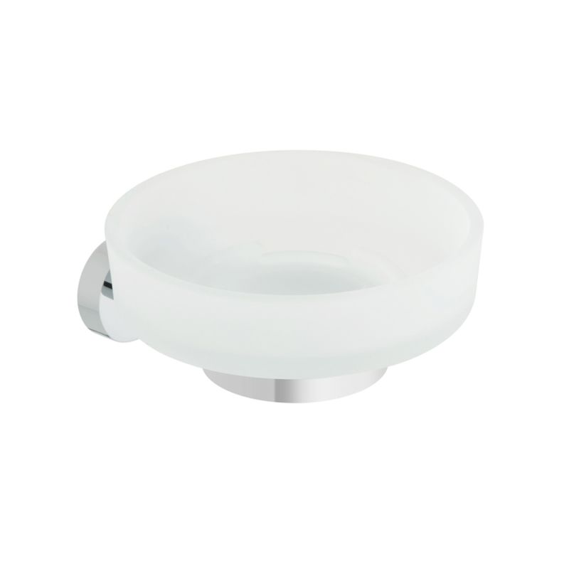 Frosted Glass Soap Dish + Holder