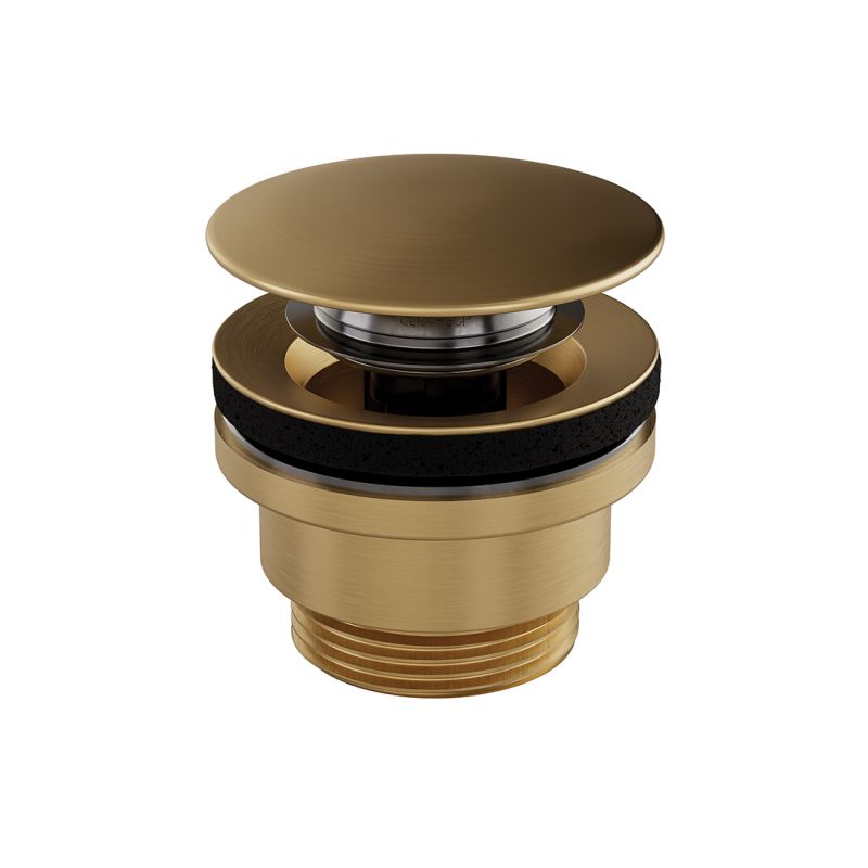 Booth & Co. universal clic-clac basin waste, finished in brushed brass.