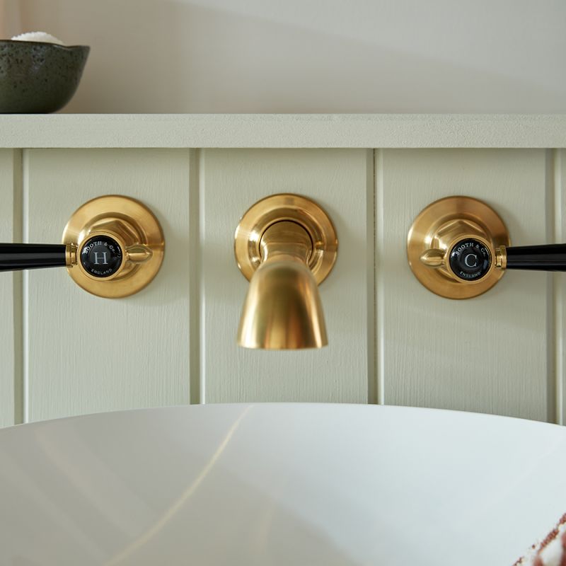 Axbridge Wall Mounted Basin Mixer Tap, Lever Handles