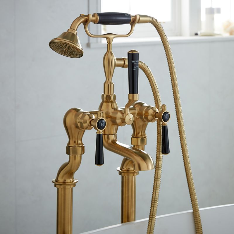 Axbridge Floorstanding Bath Shower Mixer, Lever Handles