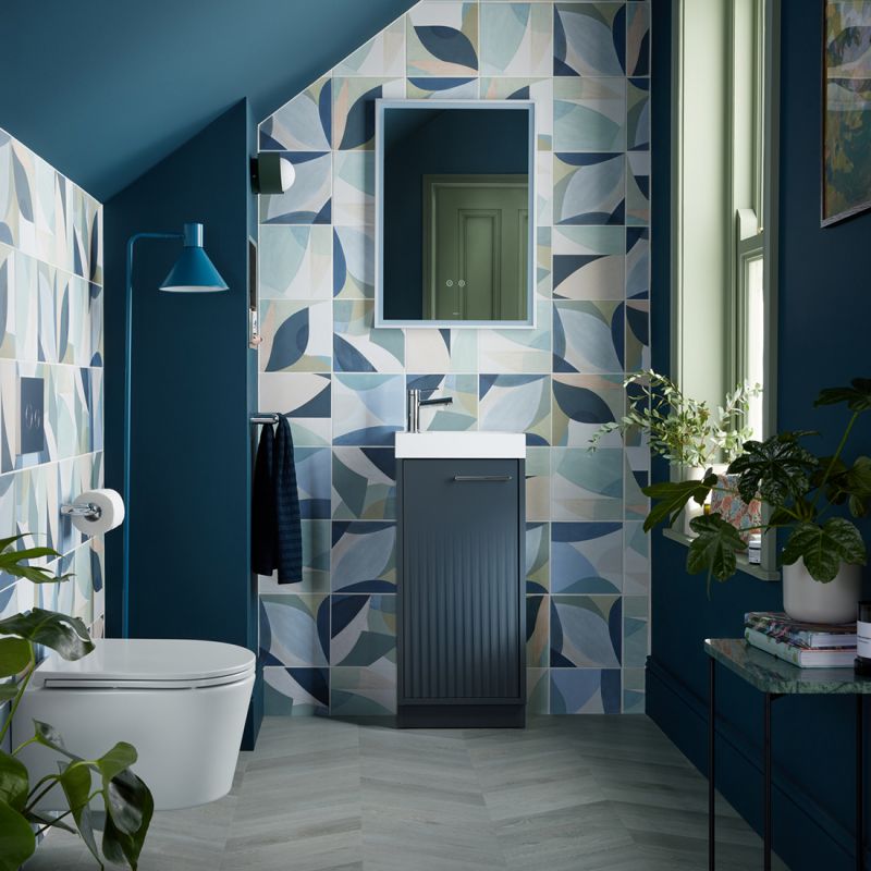 Safari Fluted Floor Mounted Cloakroom Unit, 400mm Right Pull