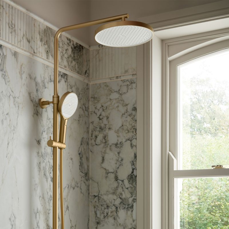 Safari Wall Mounted Exposed Thermostatic Shower Column and Multi Function Handset