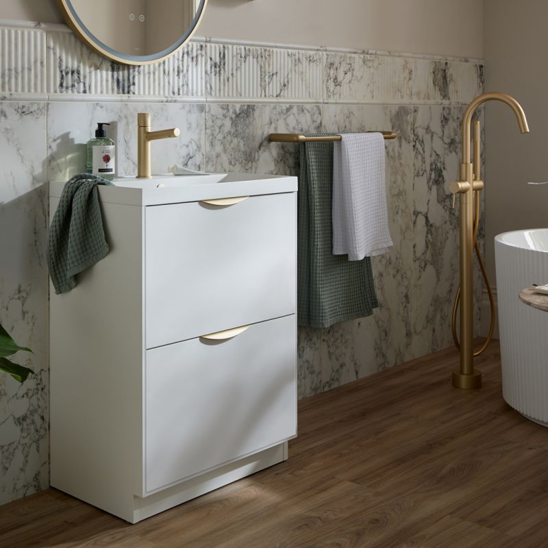 Safari Floor Mounted Vanity Unit, 600mm 