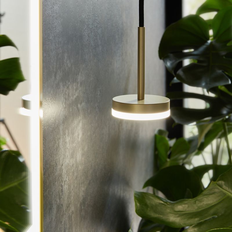 Safari 600mm Wireless Bathroom Mirror and Disc Pendant Light Package