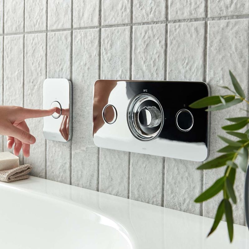 2 Button 2 Outlet Horizontal Concealed Thermostatic Valve