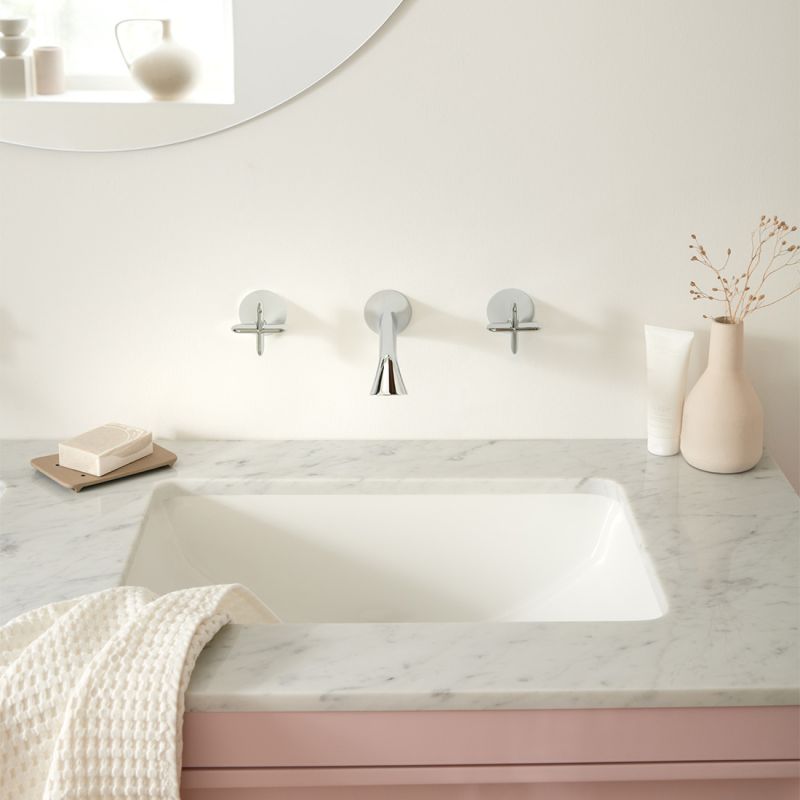 Wall Mounted
Cross Handle Basin Mixer 180mm Spout
