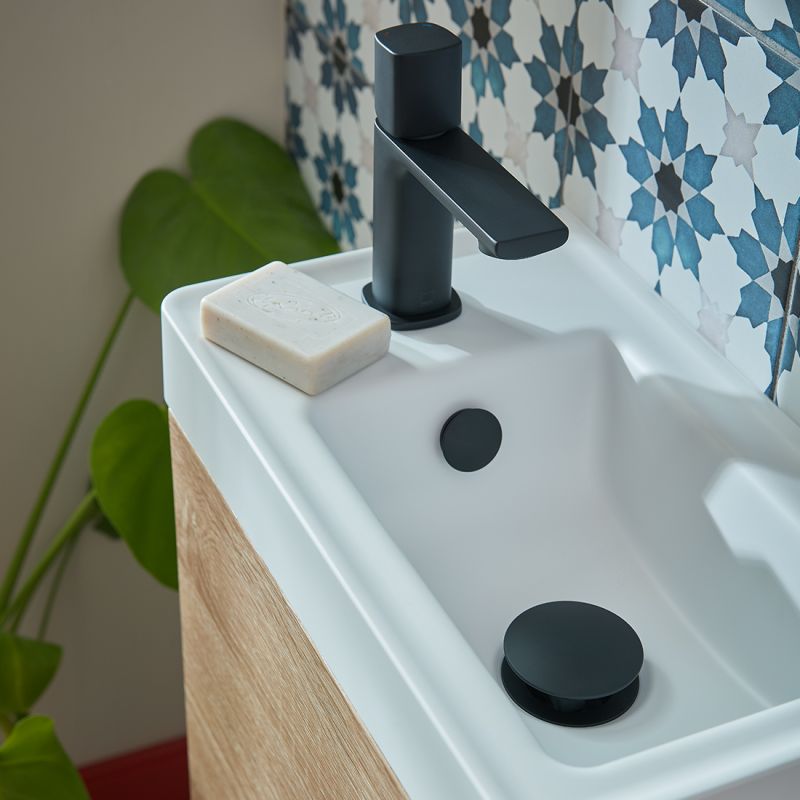 Leverless Mini Mono Basin Mixer Tap and Universal Waste