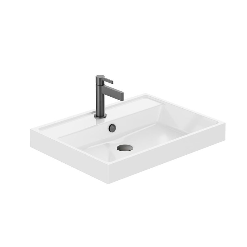 Groove Mineral Cast Inset Vanity Basin, 600mm