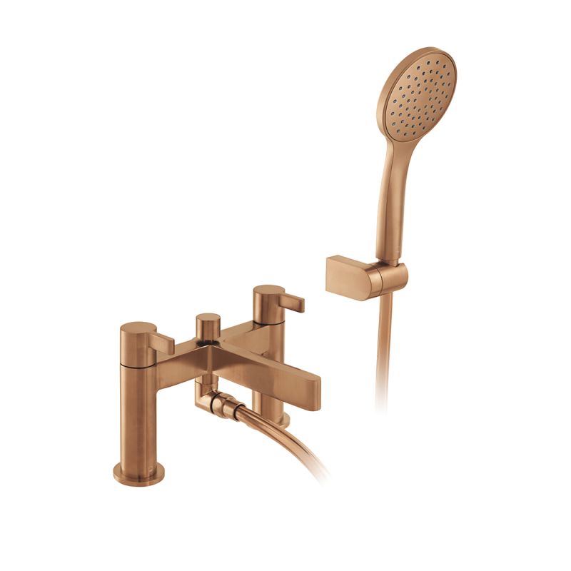 Edit Deck Mounted Bath Shower Mixer + Shower Kit
