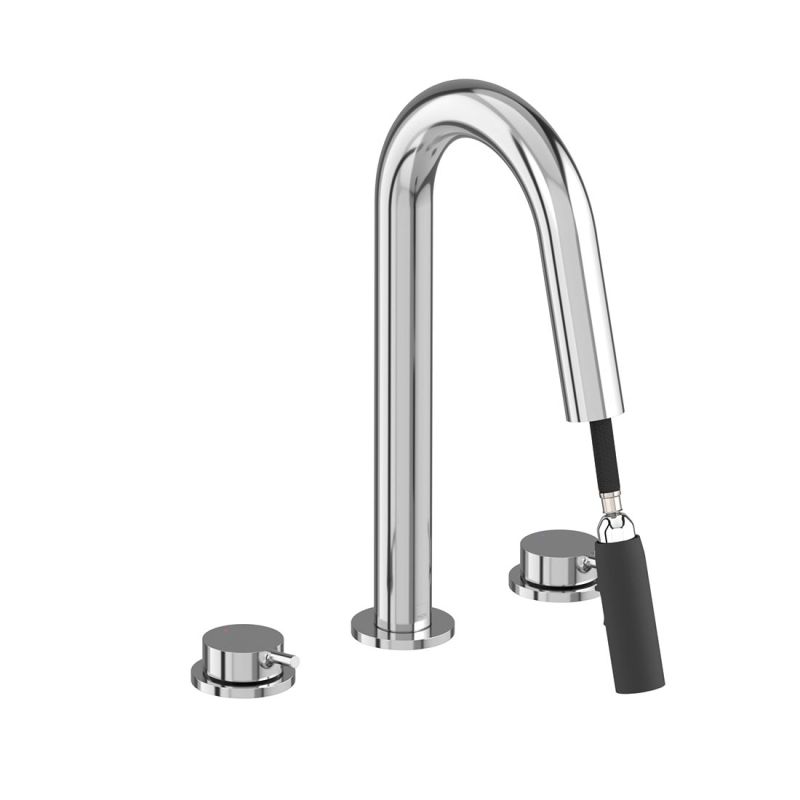 Safari Lever Deck Mounted Basin Mixer with Pull Out Spout