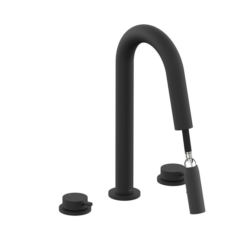 Safari Lever Deck Mounted Basin Mixer with Pull Out Spout