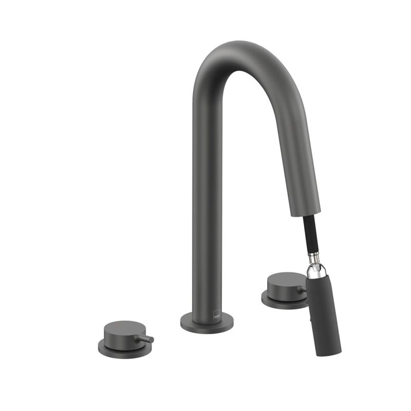 Safari Lever Deck Mounted Basin Mixer with Pull Out Spout