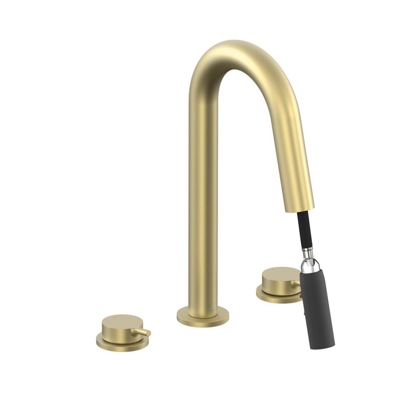 Safari Lever Deck Mounted Basin Mixer with Pull Out Spout