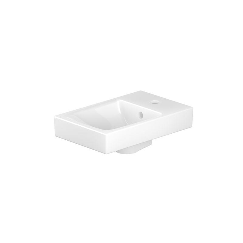 Safari Ceramic Cloakroom Basin, Reversible Tap Hole, 400mm
