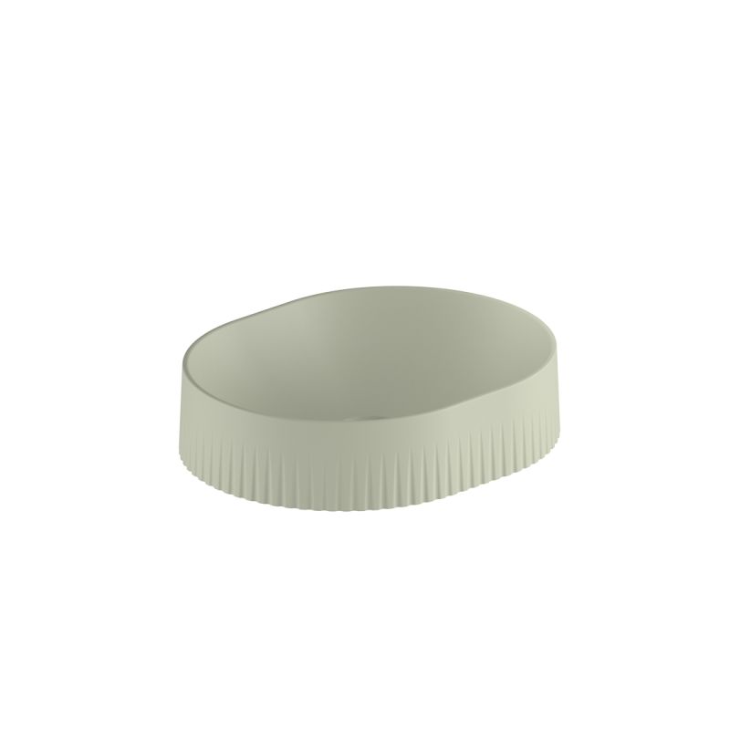Safari Fluted Oval Mineral Cast Countertop Basin