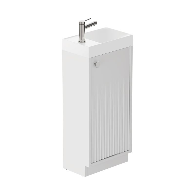 Safari Fluted Floor Mounted Cloakroom Unit, 400mm Left Pull