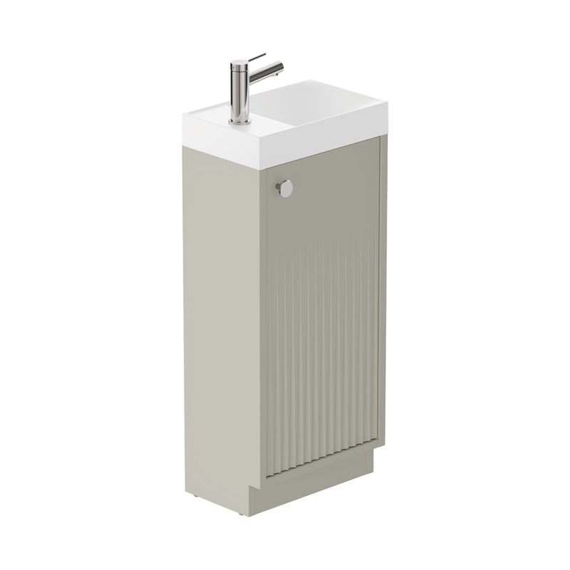 Safari Fluted Floor Mounted Cloakroom Unit, 400mm Left Pull